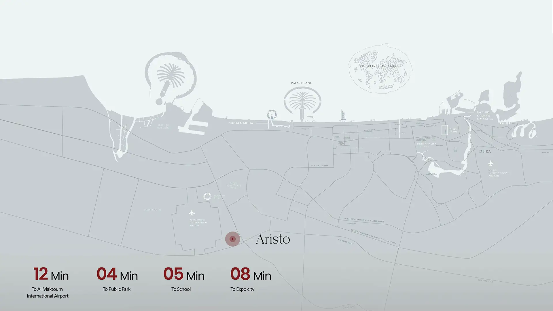 Aristo at Dubai South location map