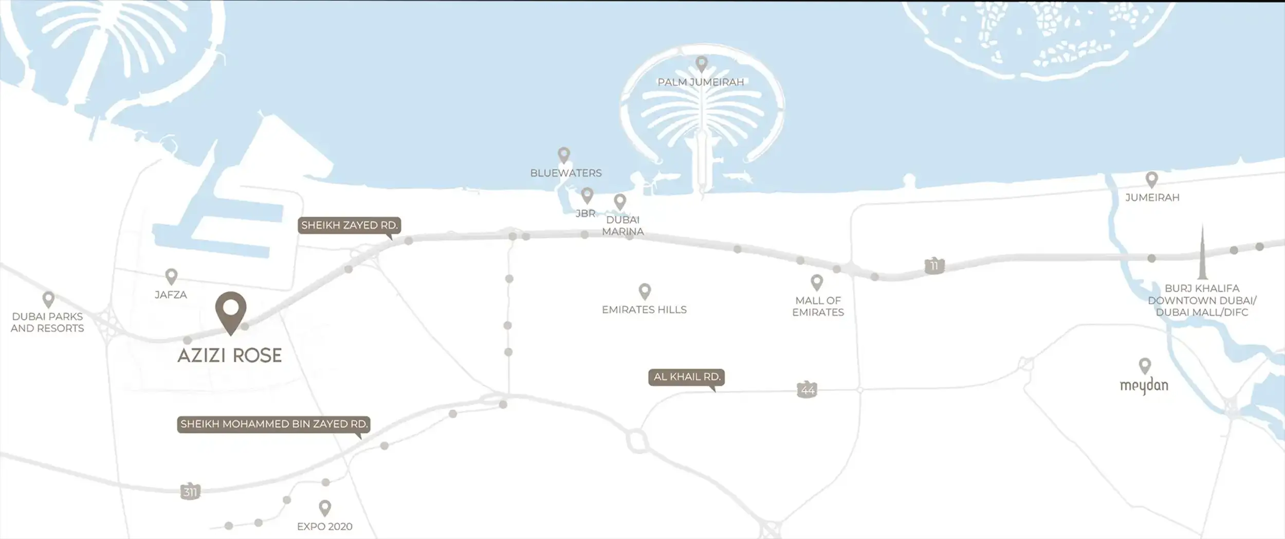 Azizi Rose Jebel Ali location map