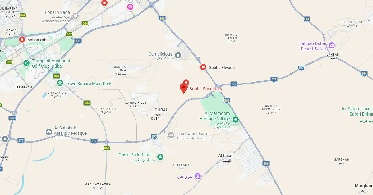 The Grove at Sobha Sanctuary location map