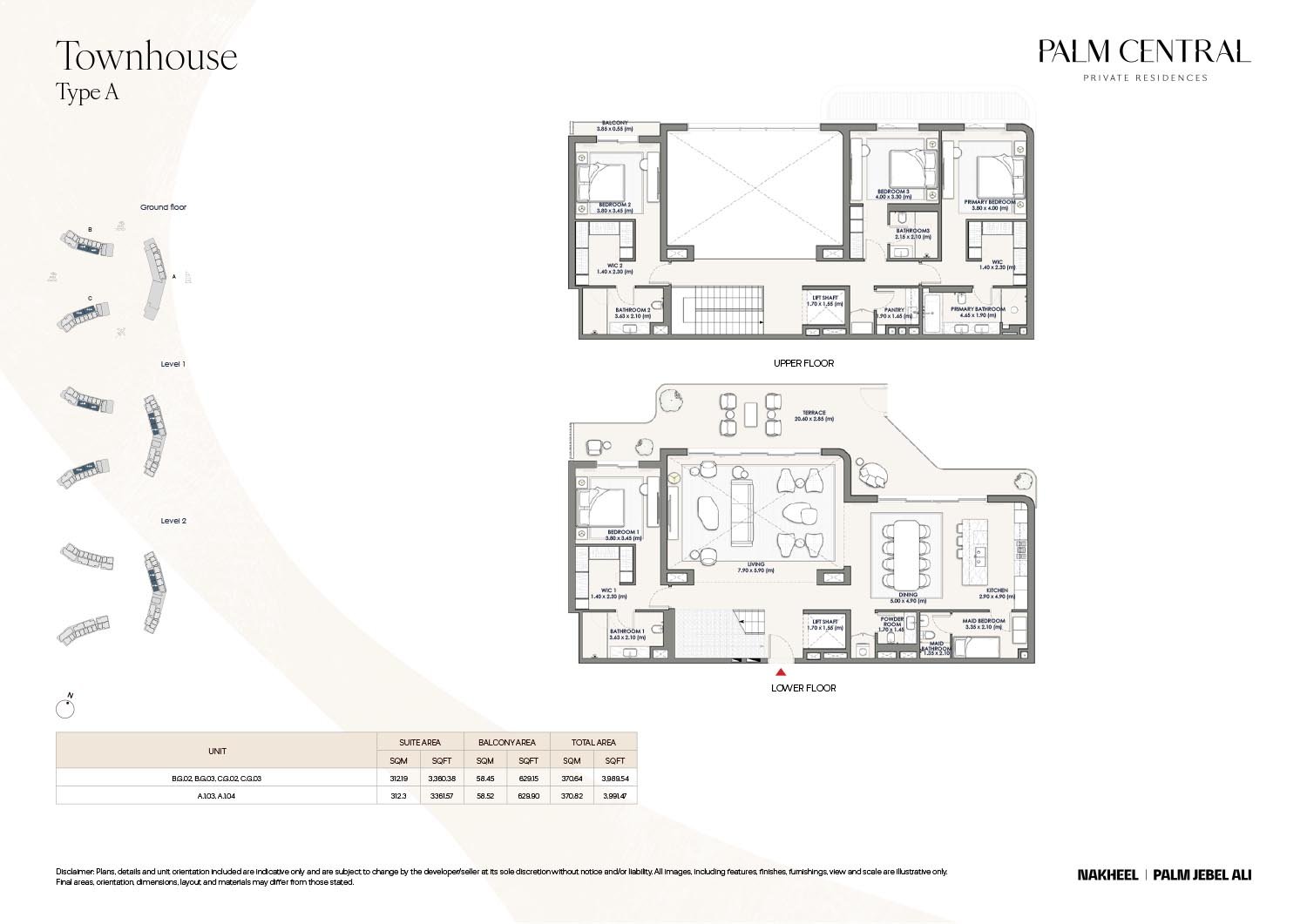 4 Bedrooms + Maid + Balcony floor plan