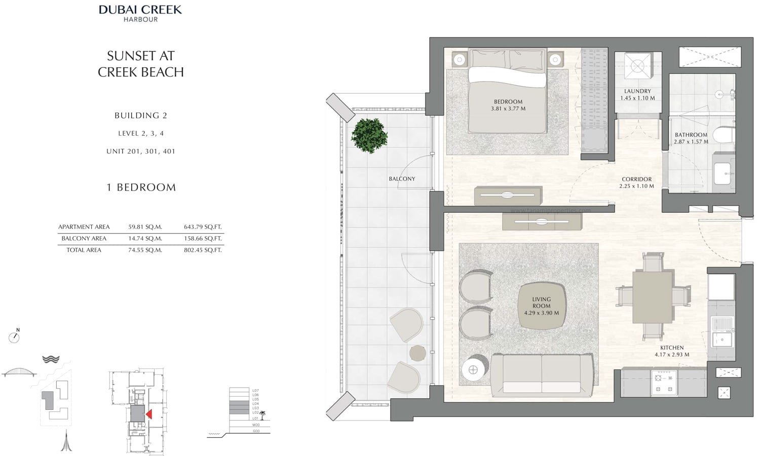1 Bedroom floor plan