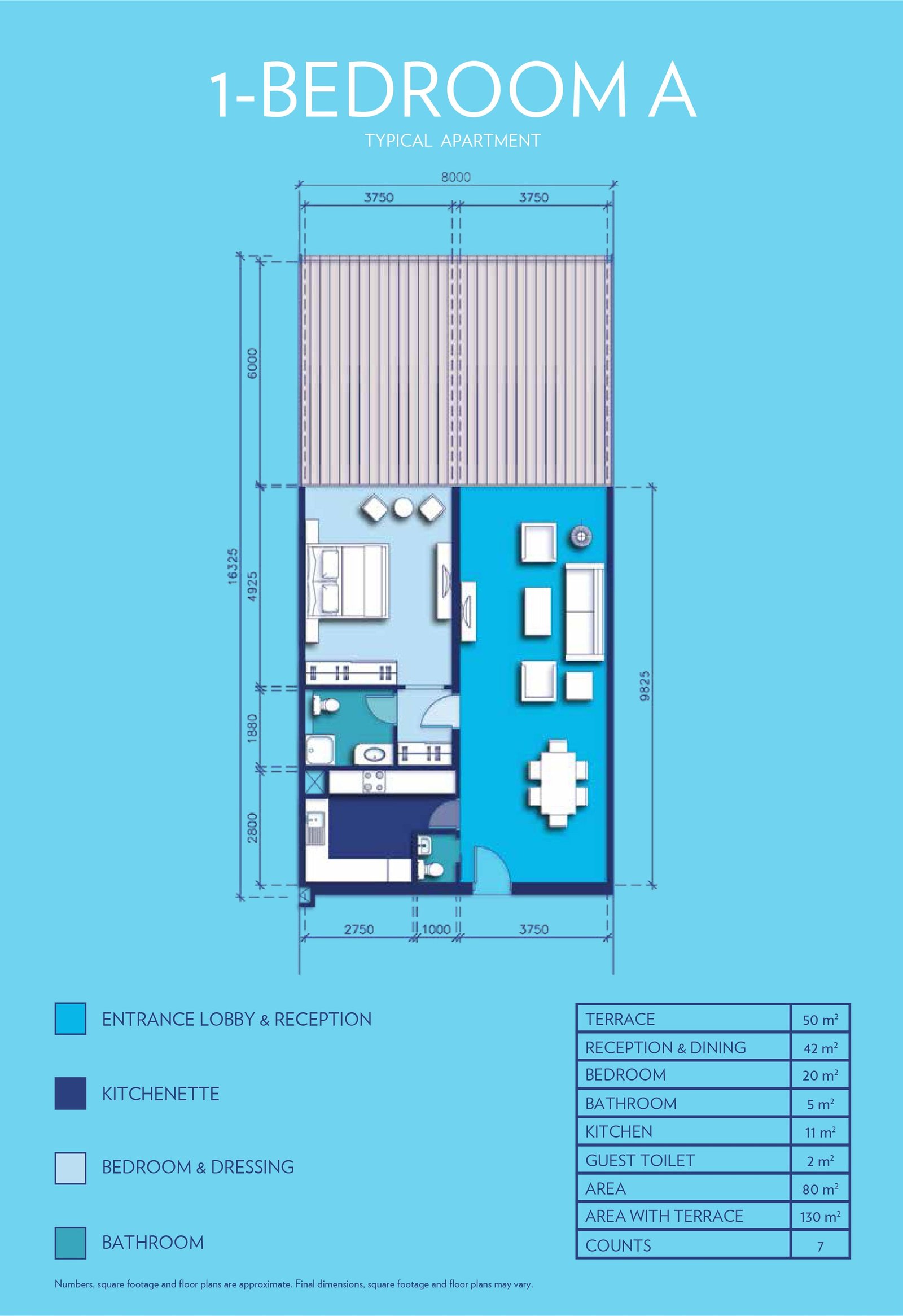 1 Bedroom floor plan