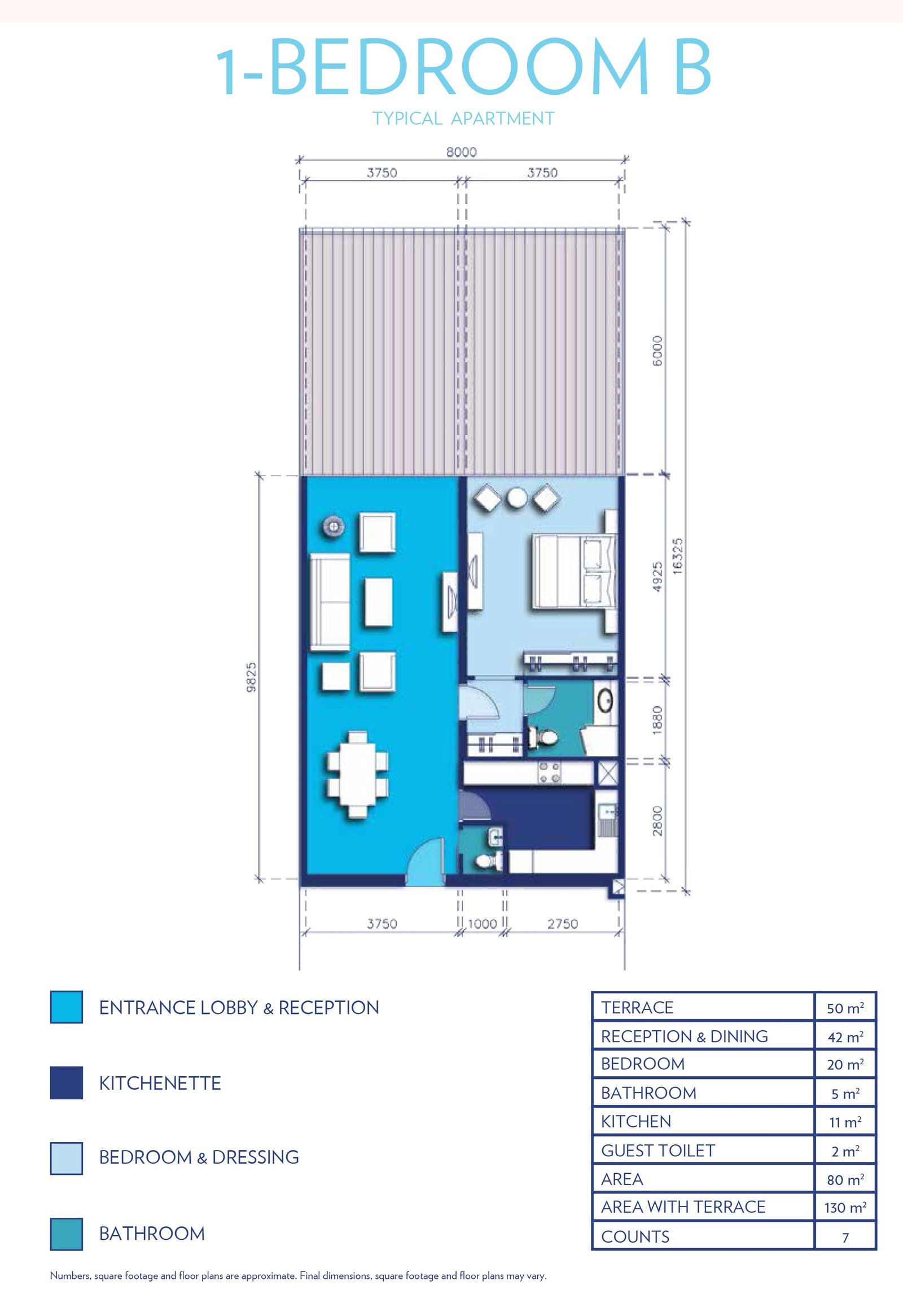 1 Bedroom floor plan