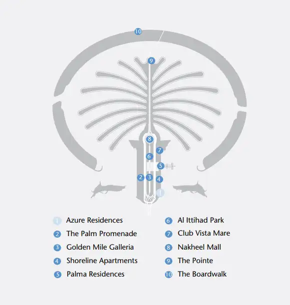 Azure Residence Palm Jumeirah location map