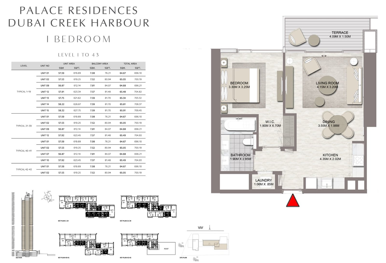 1 Bedroom floor plan