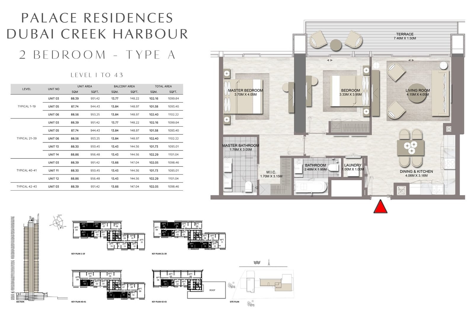 2 Bedrooms floor plan
