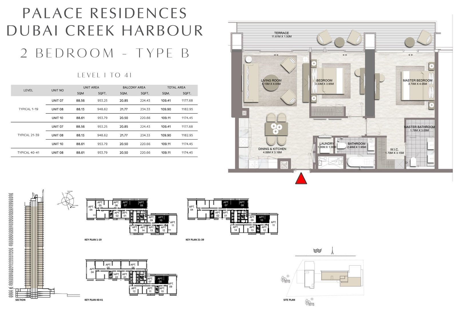 2 Bedrooms floor plan