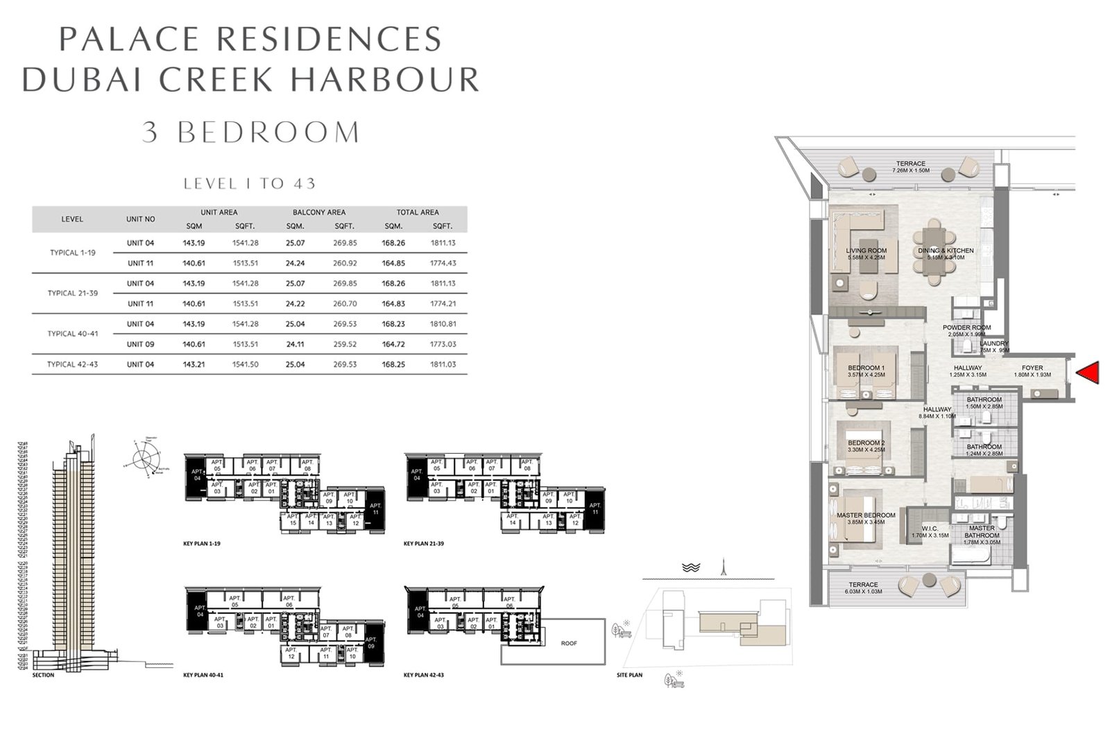 3 Bedrooms floor plan