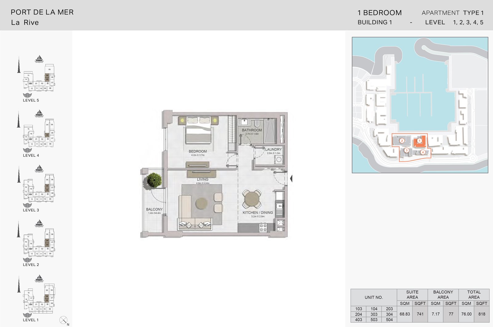 1 Bedroom floor plan