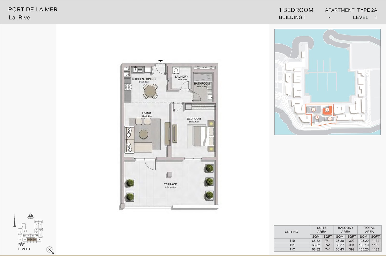 1 Bedroom floor plan