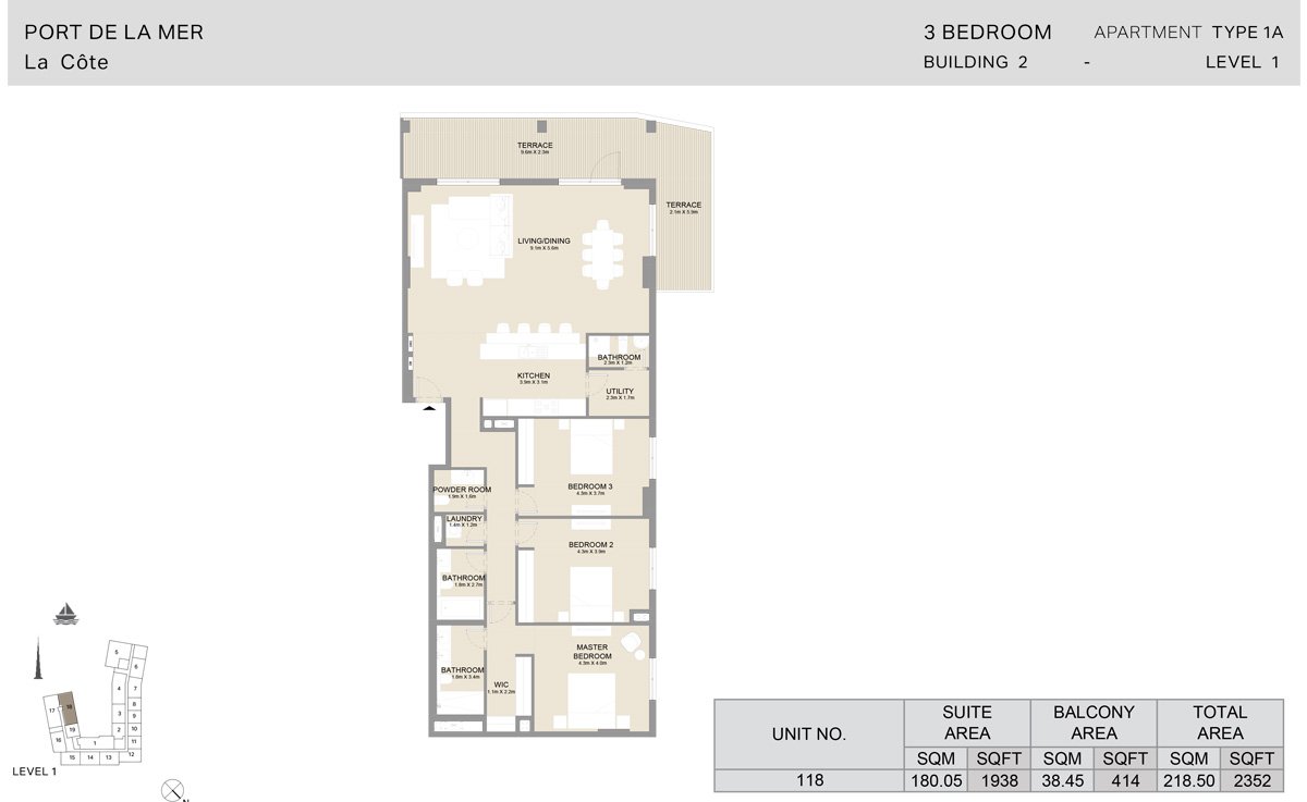 3 Bedrooms floor plan