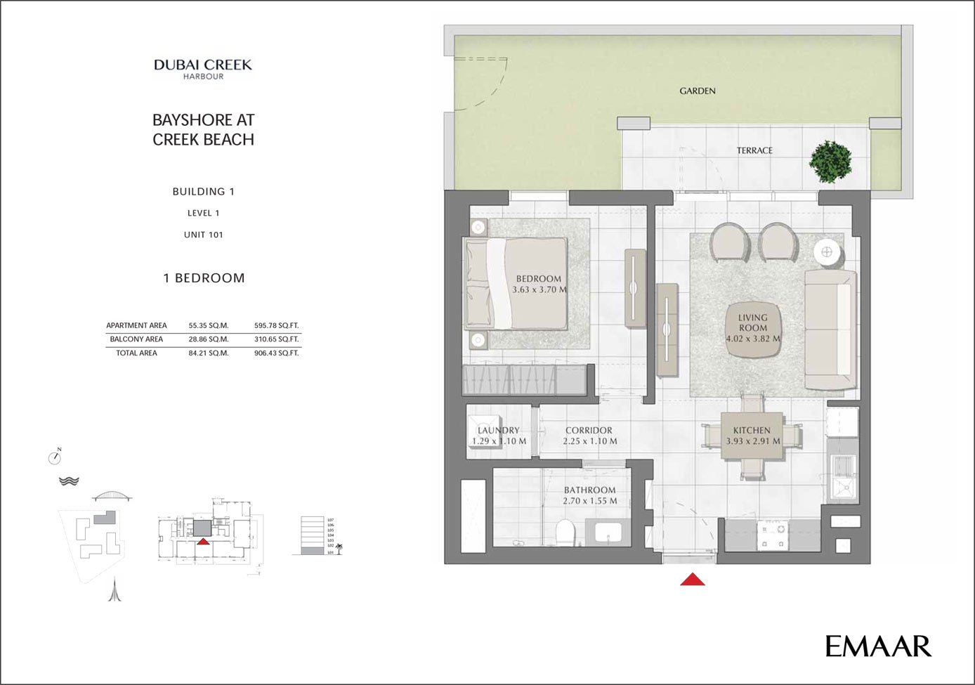 1 Bedroom floor plan
