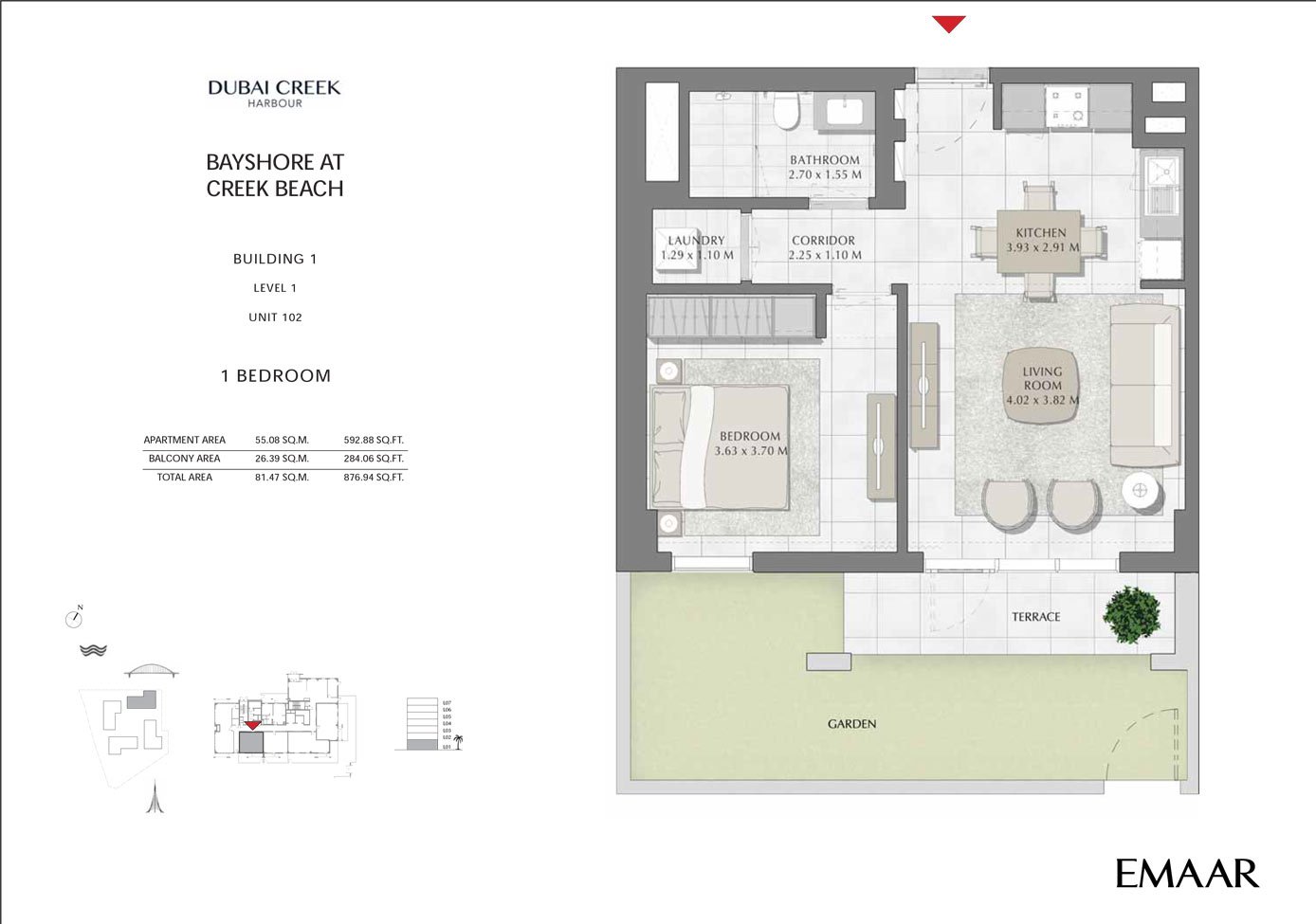 1 Bedroom floor plan