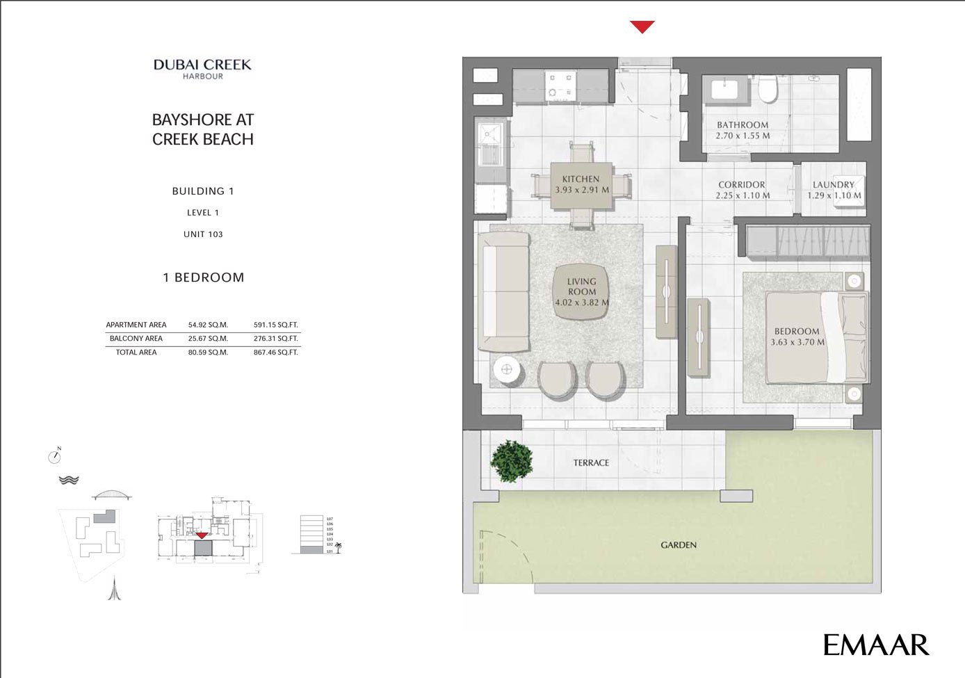 1 Bedroom floor plan