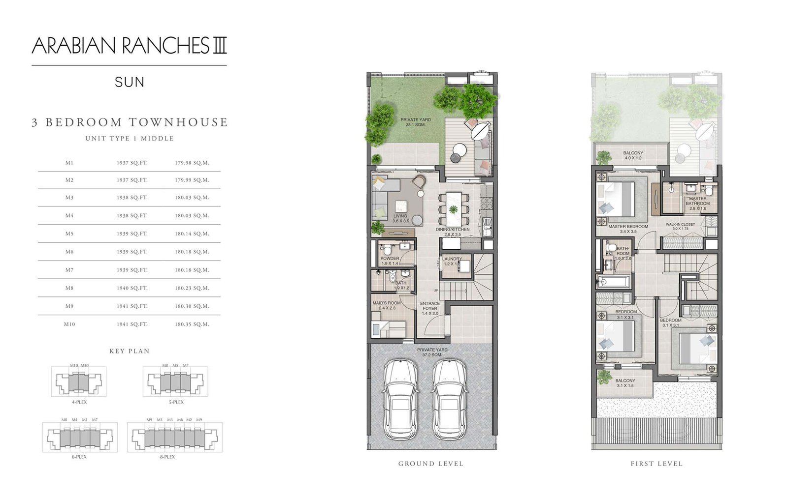 3 Bedrooms floor plan