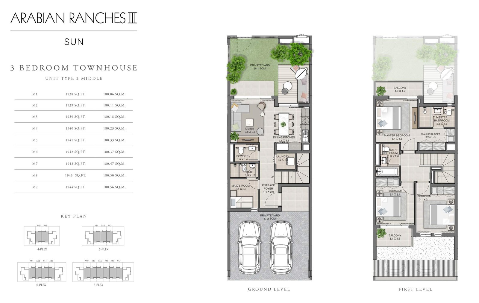 3 Bedrooms floor plan