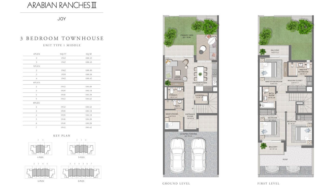 3 Bedrooms floor plan
