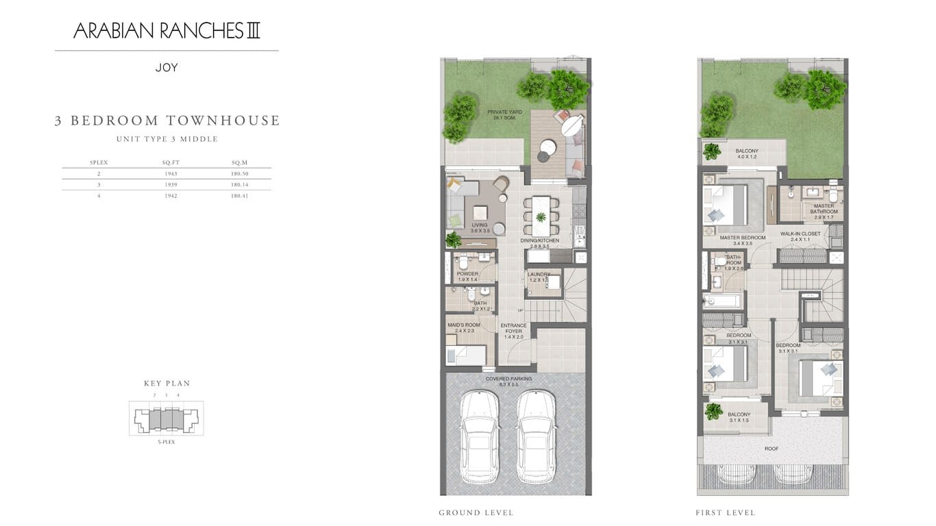 3 Bedrooms floor plan