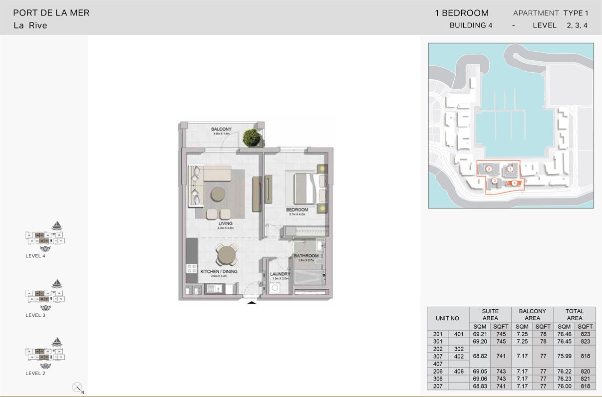1 Bedroom floor plan