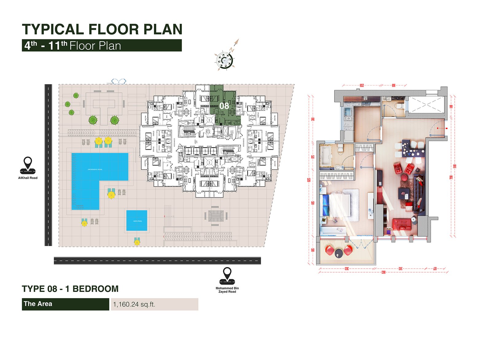 1 Bedroom floor plan