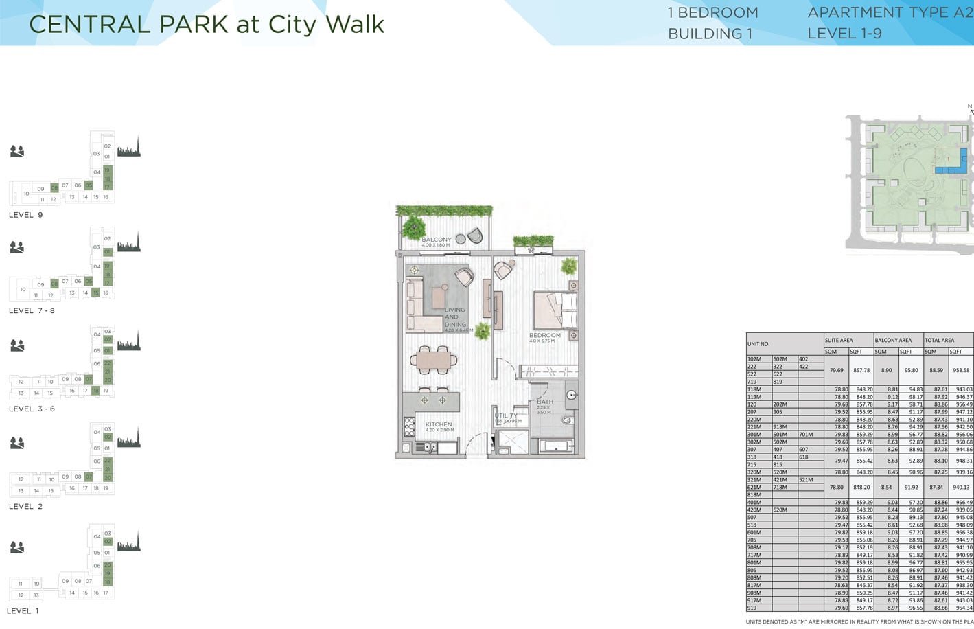 1 Bedroom floor plan