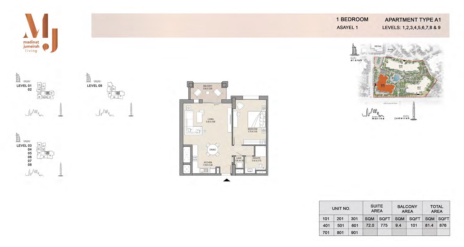 1 Bedroom floor plan