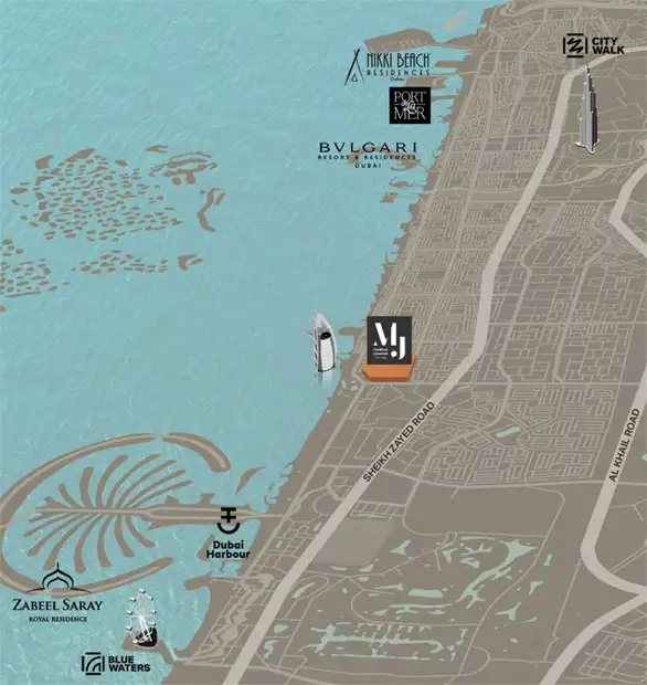 Asayel Apartments at MJL location map