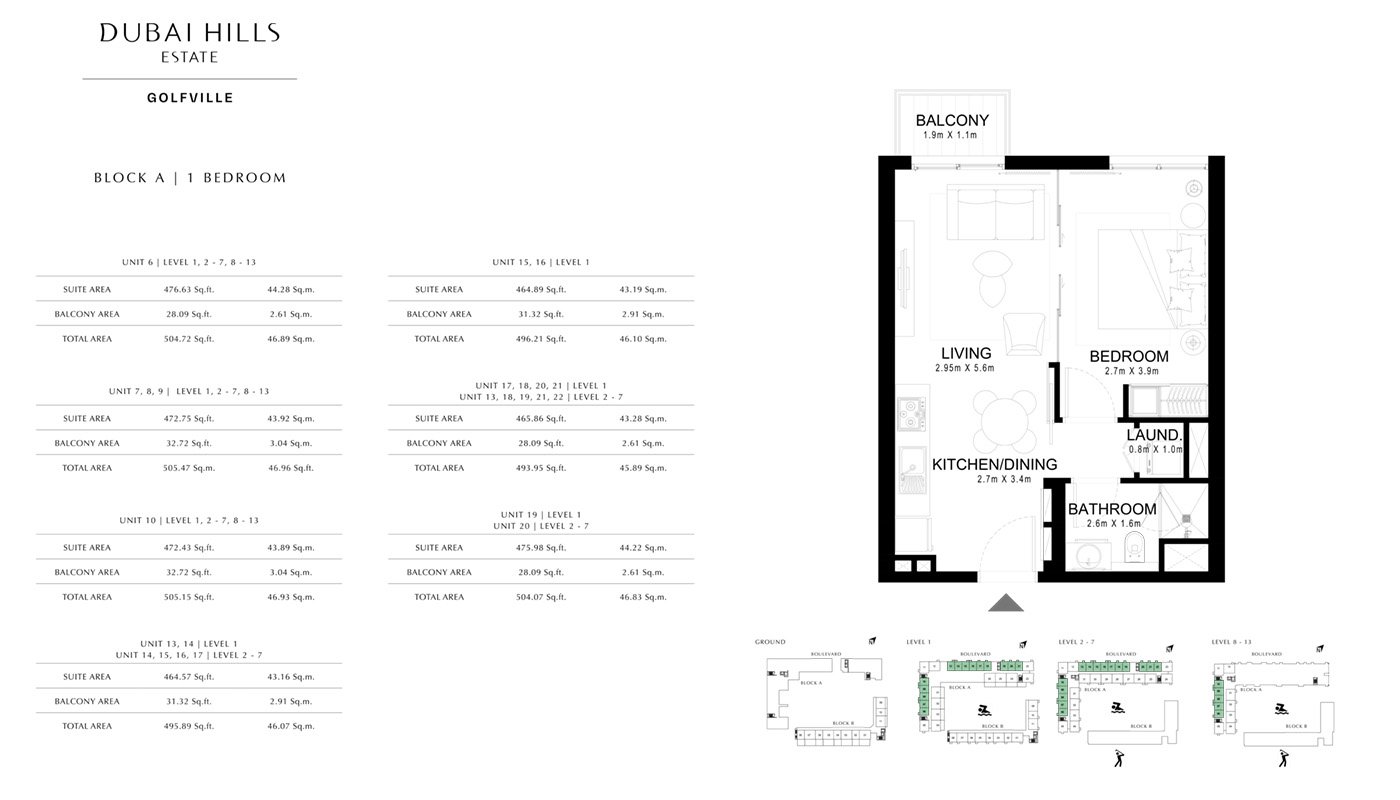 1 Bedroom floor plan