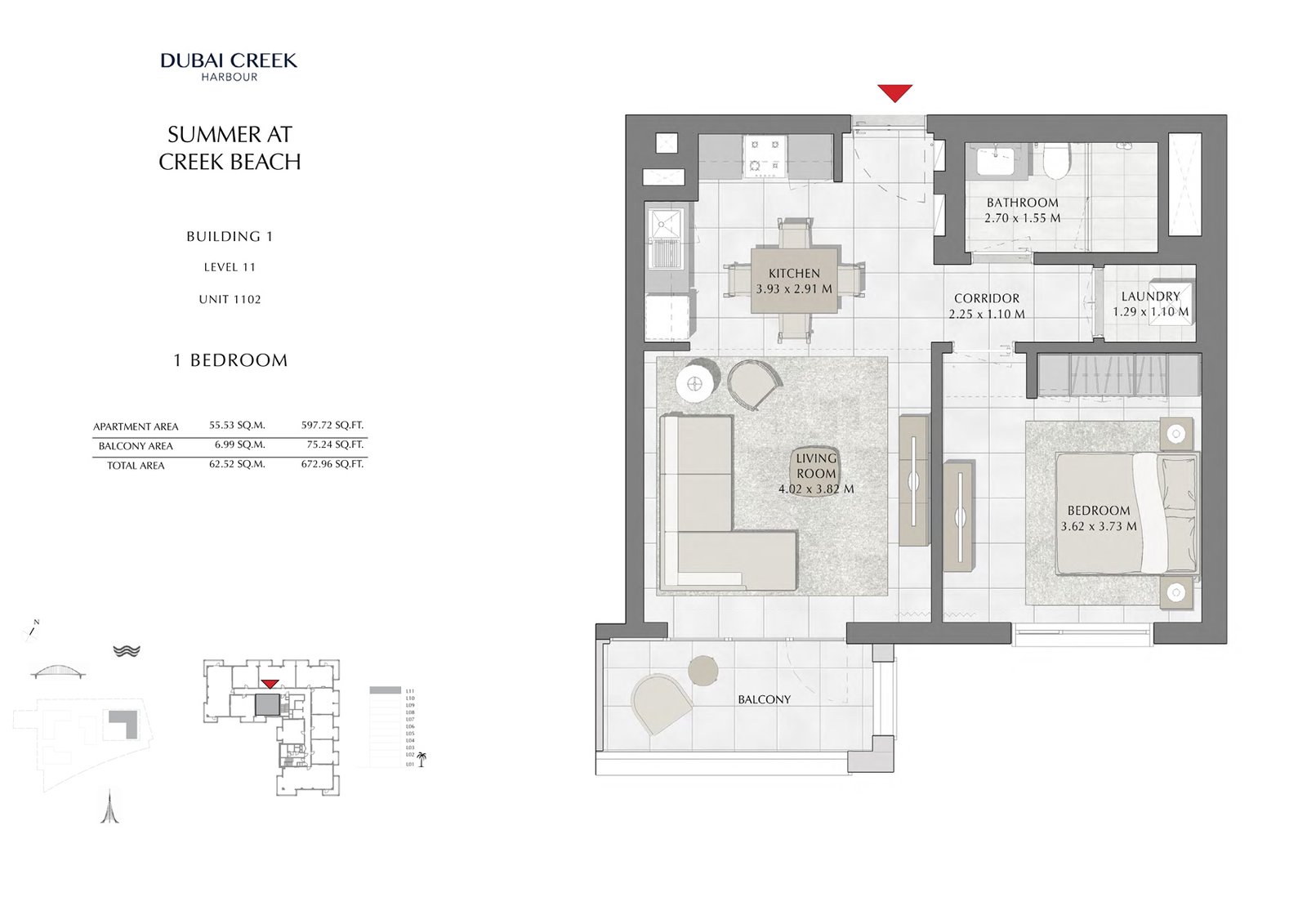 1 Bedroom floor plan