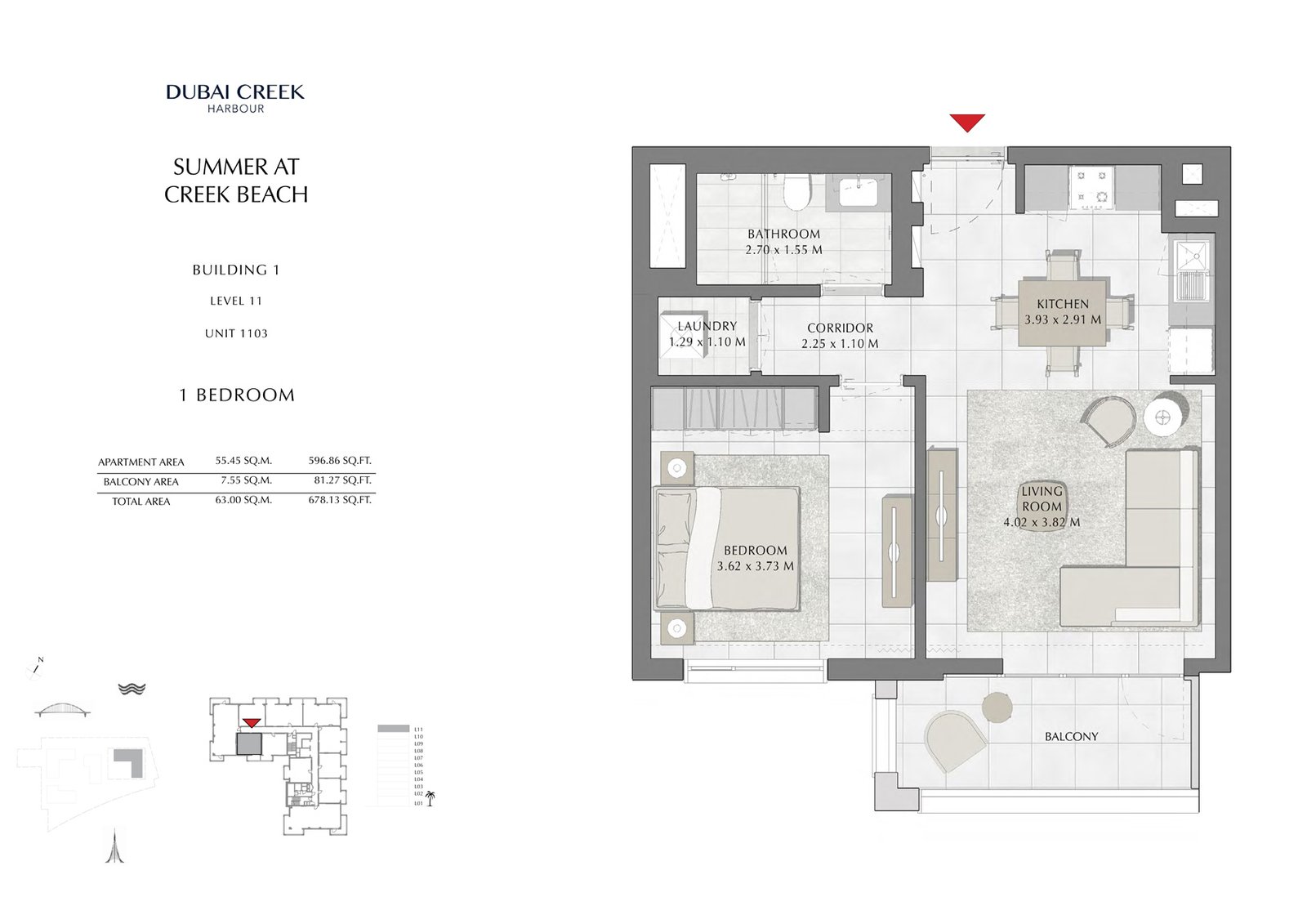 1 Bedroom floor plan