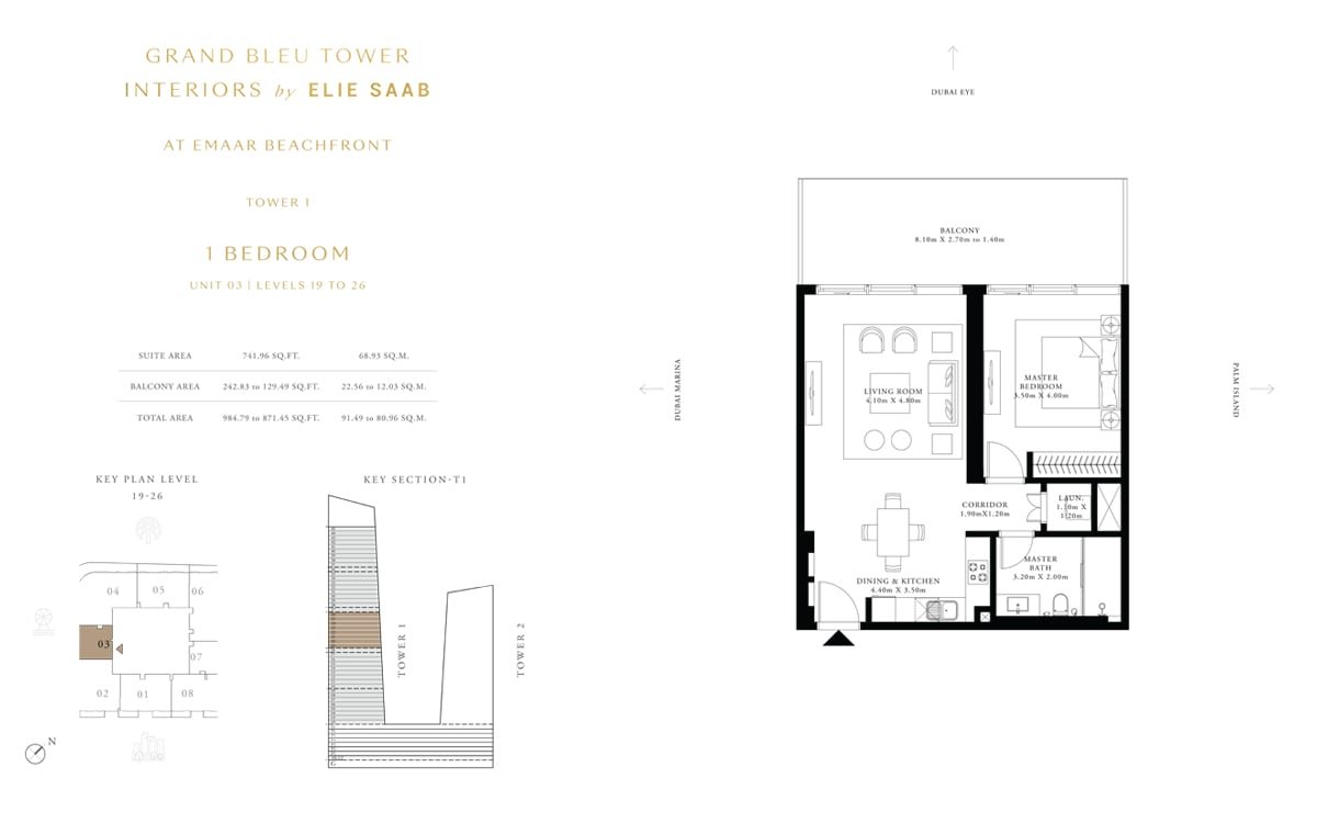 1 Bedroom floor plan