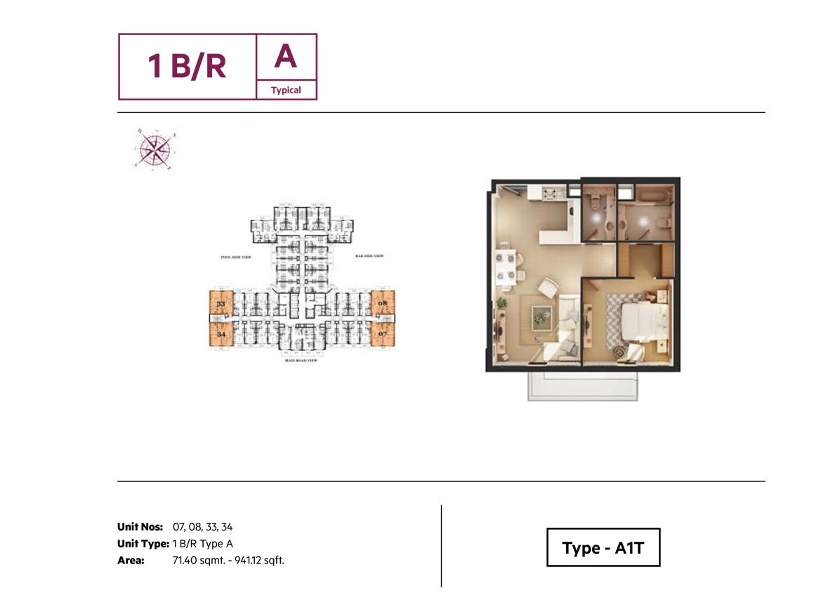 1 Bedroom floor plan