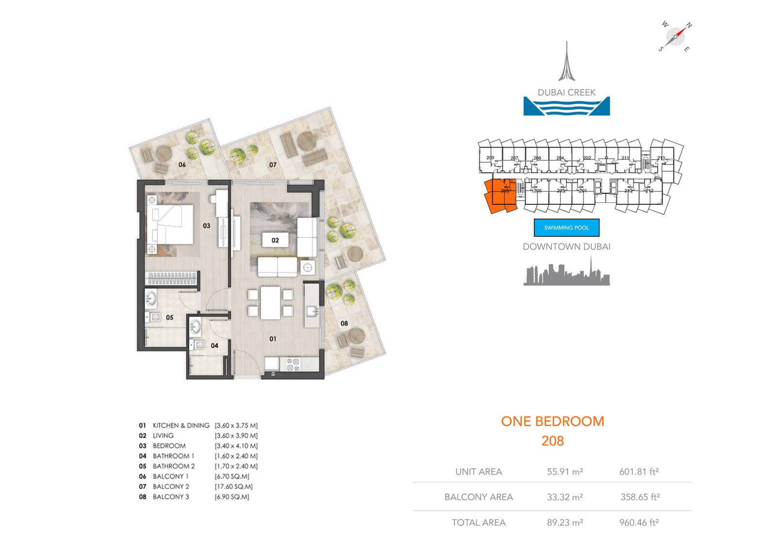 1 Bedroom floor plan