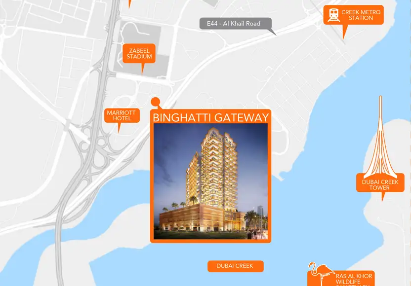 Binghatti Gateway location map