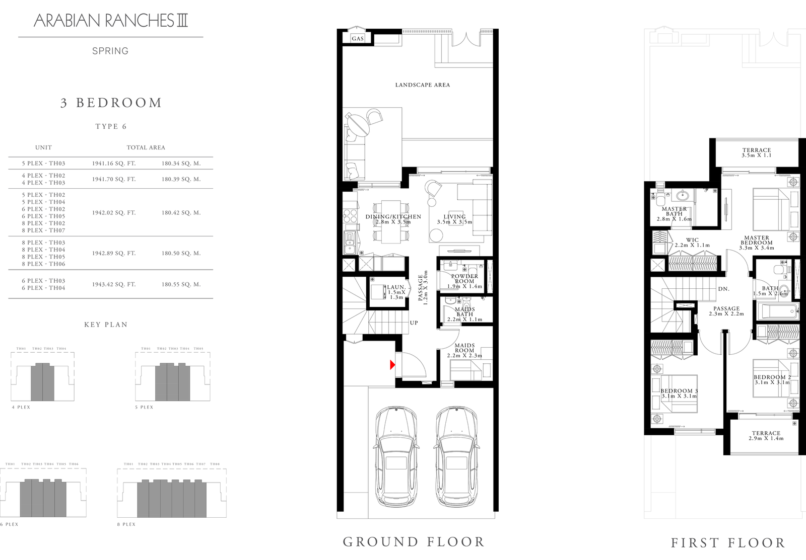 3 Bedrooms floor plan