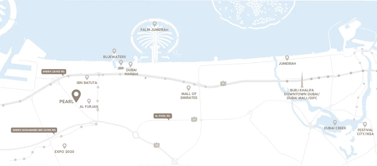 AZIZI PEARL location map