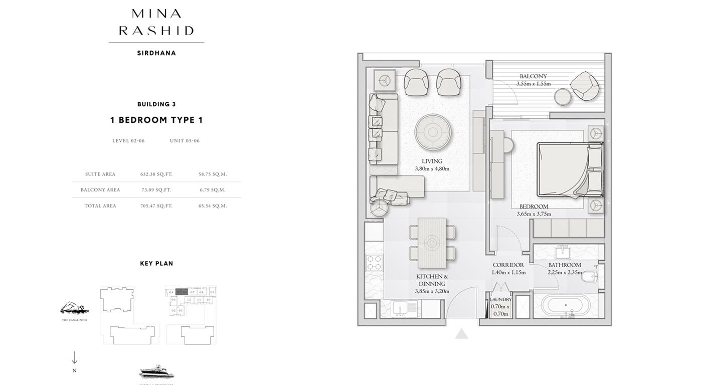 Building 3 - 1 Bedroom floor plan