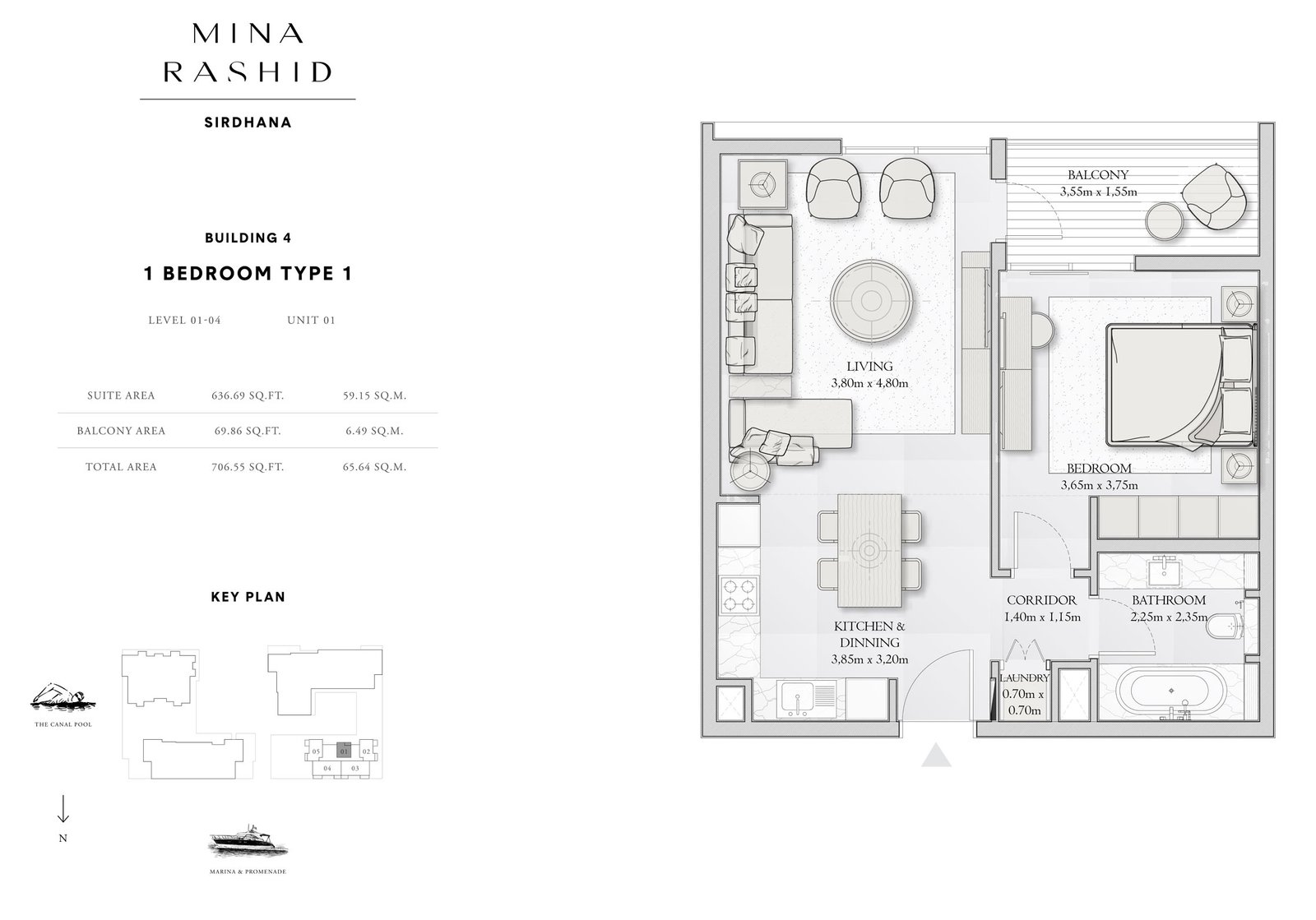 Building 4 - 1 Bedroom floor plan