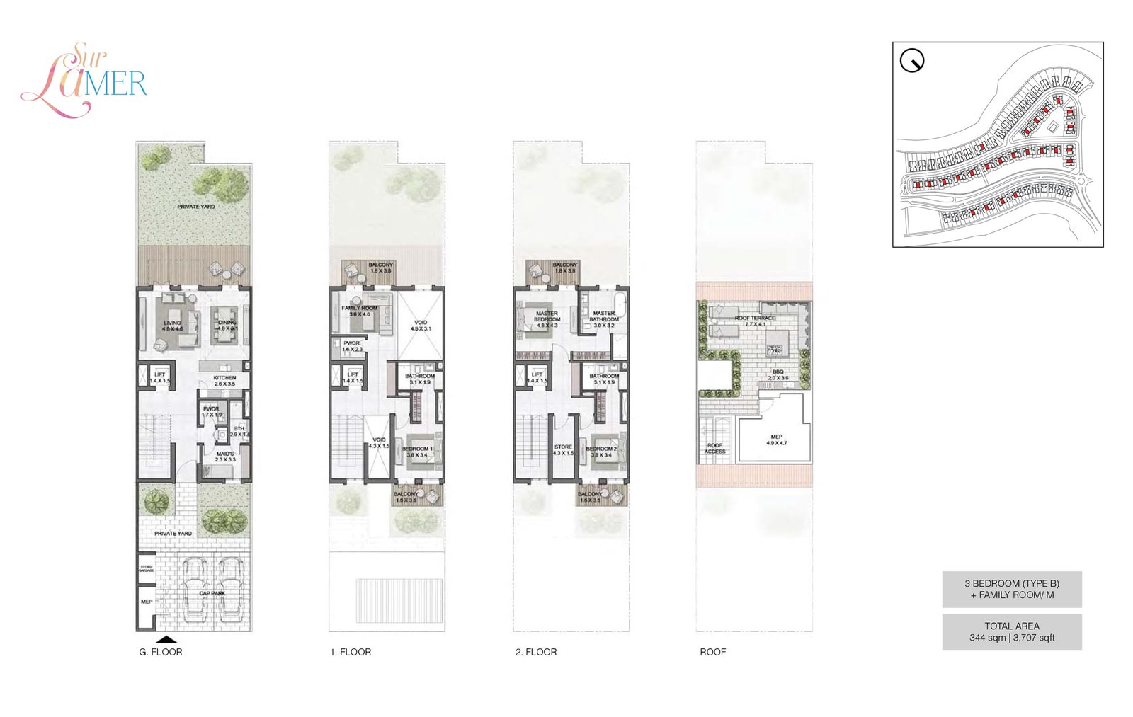 3 Bedrooms floor plan