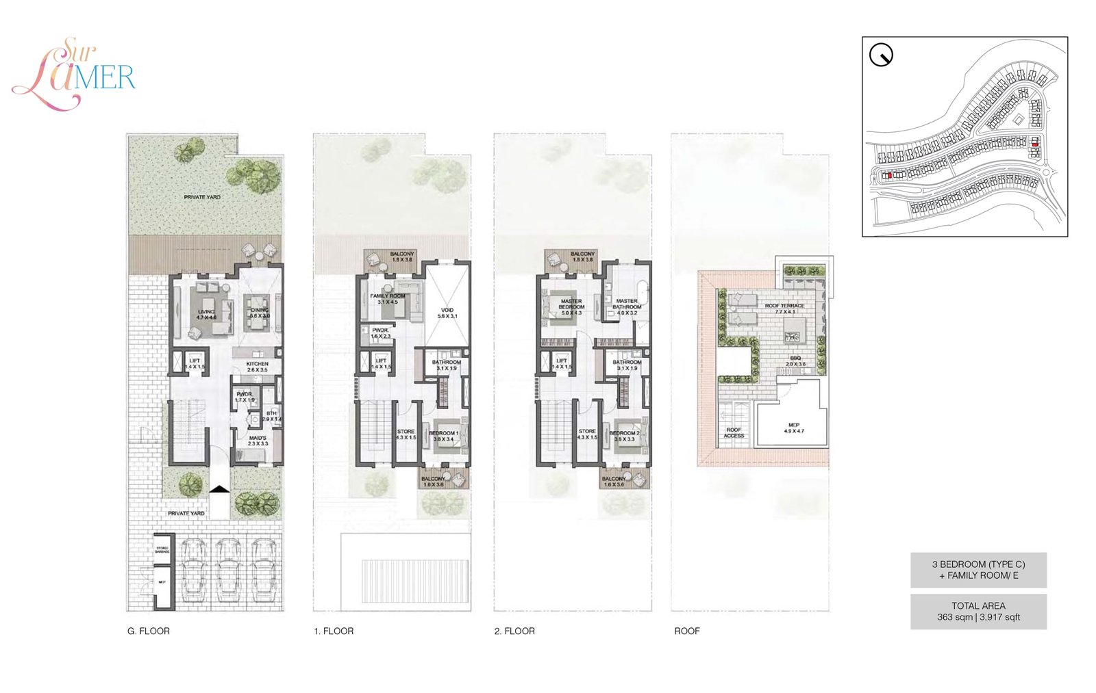 3 Bedrooms floor plan