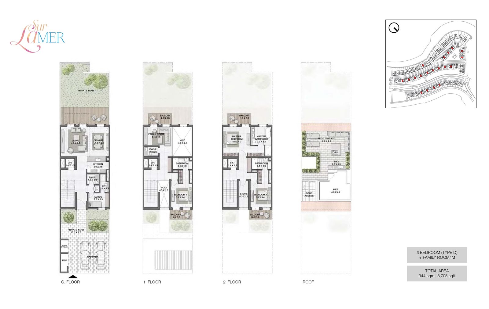 3 Bedrooms floor plan