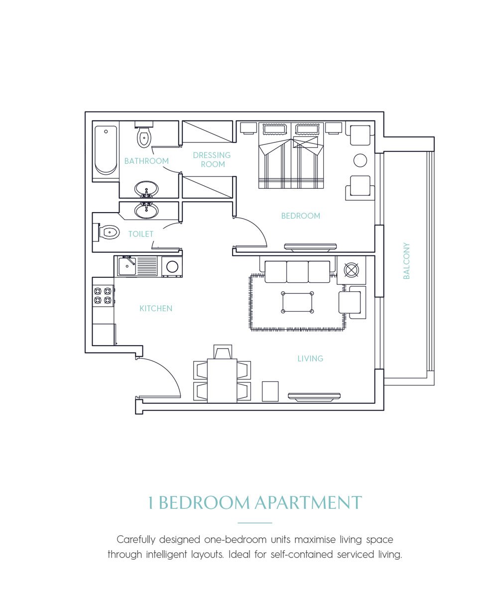 1 Bedroom Apartments floor plan