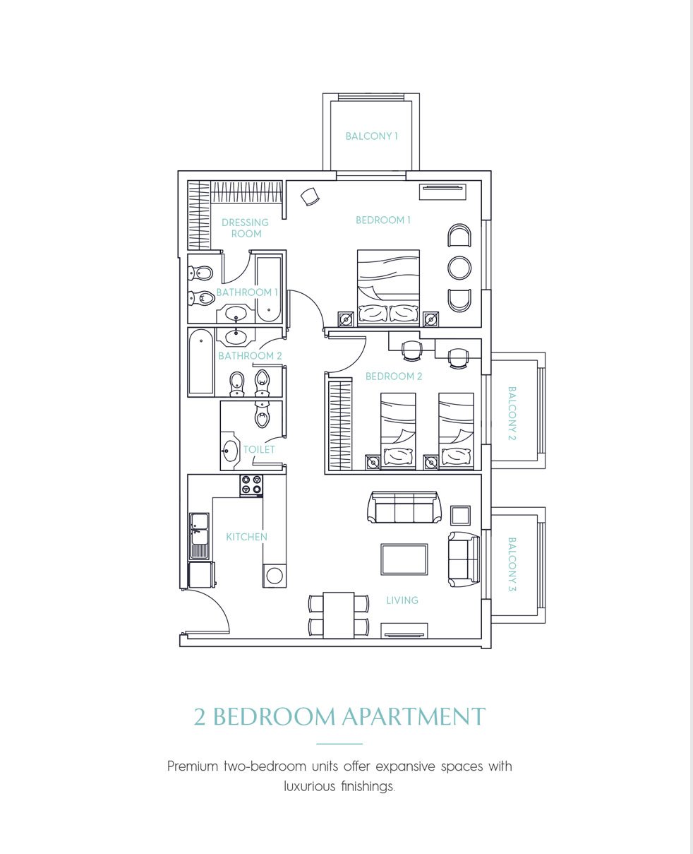 2 Bedroom Apartments floor plan