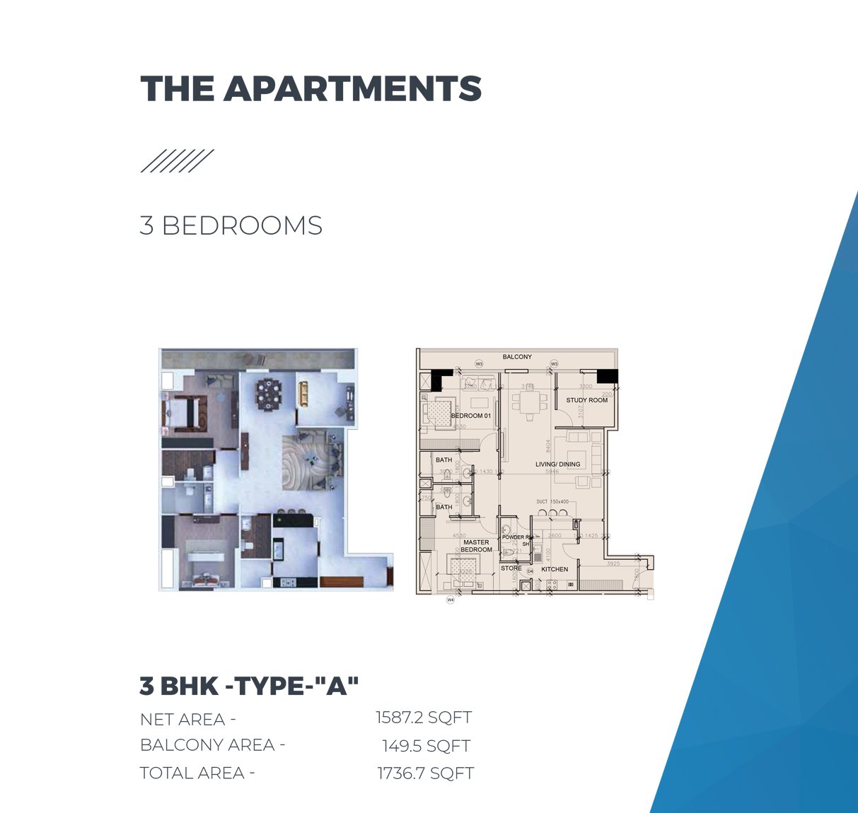 3 Bedroom floor plan