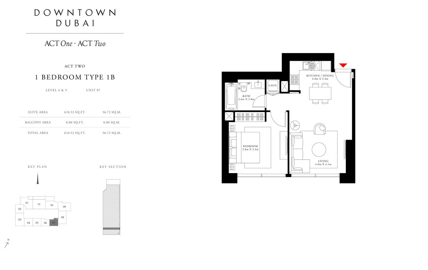1 Bedroom floor plan