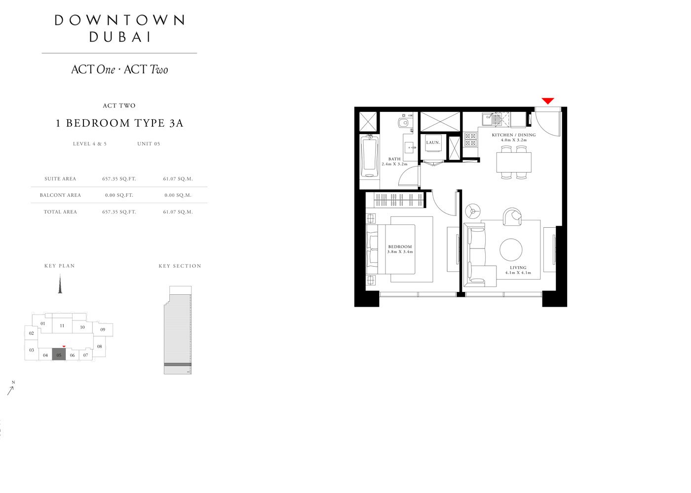 1 Bedroom floor plan