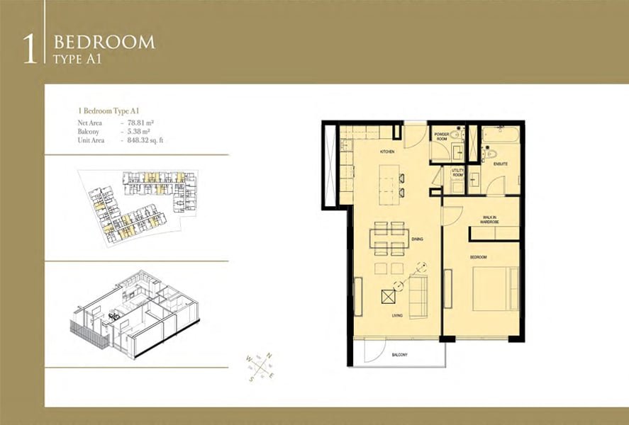 1 Bedroom floor plan