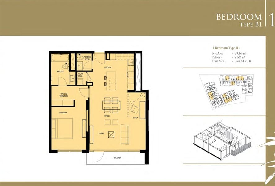 1 Bedroom floor plan