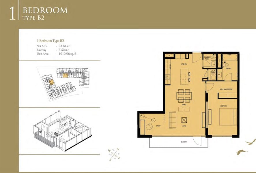 1 Bedroom floor plan