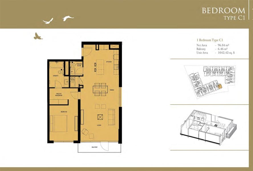 1 Bedroom floor plan
